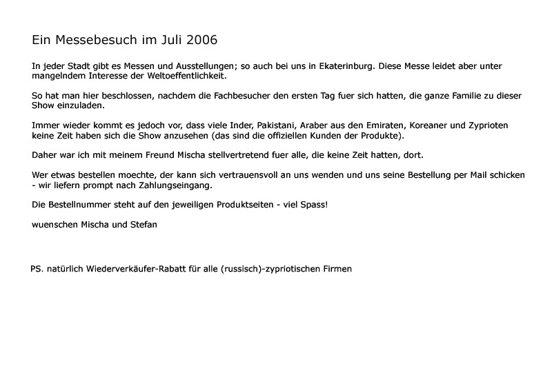 Messetext.jpg - Messebesuch "Russian Arms" im Juli 2006